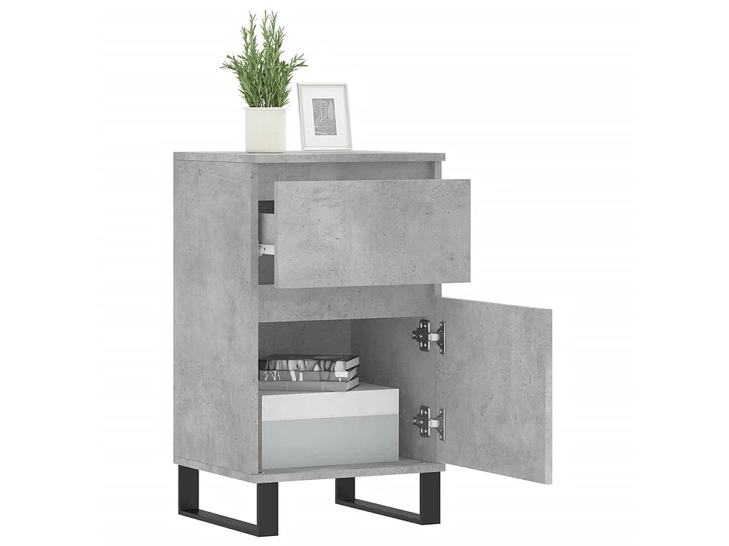 Buffet gris béton 40x35x70 cm bois d'ingénierie QWE71967