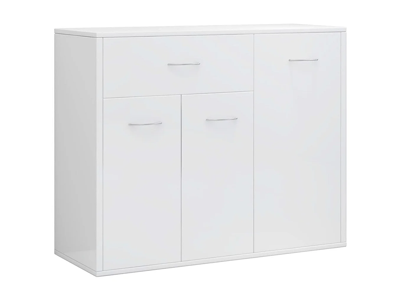 Buffet Blanc brillant 88x30x70 cm Aggloméré EGER34502