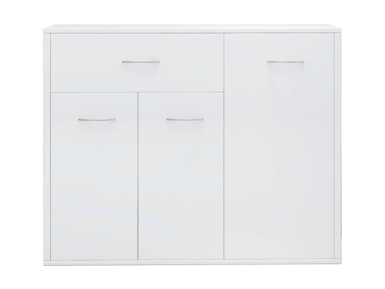 Buffet Blanc brillant 88x30x70 cm Aggloméré EGER34502