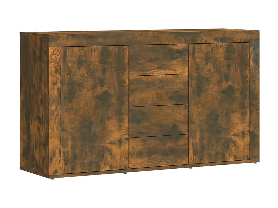 Aparador madera contrachapada color roble ahumado 120x36x69 cm ES77955