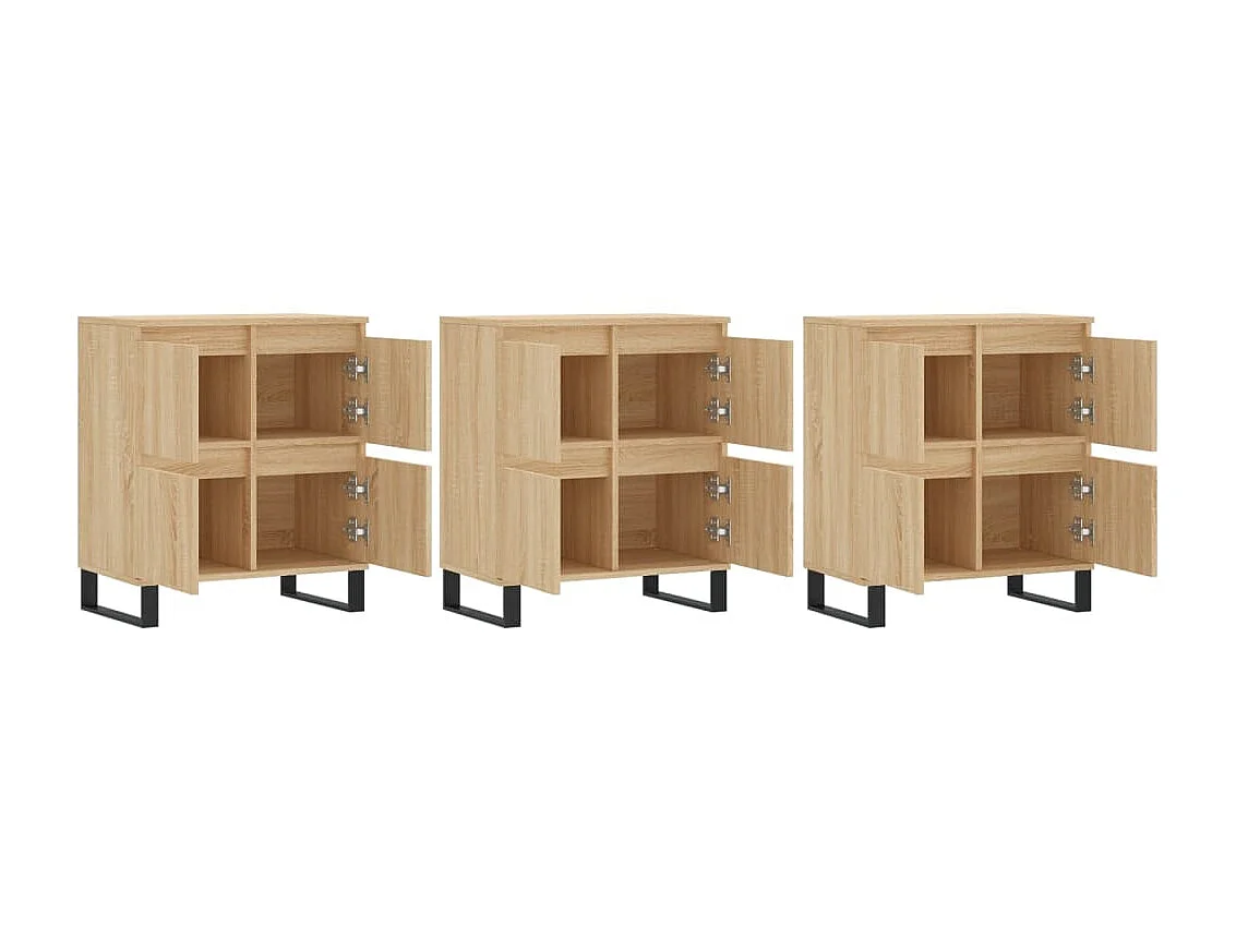 lot de 3 Buffets Chêne sonoma Bois d'ingénierie QWE24091