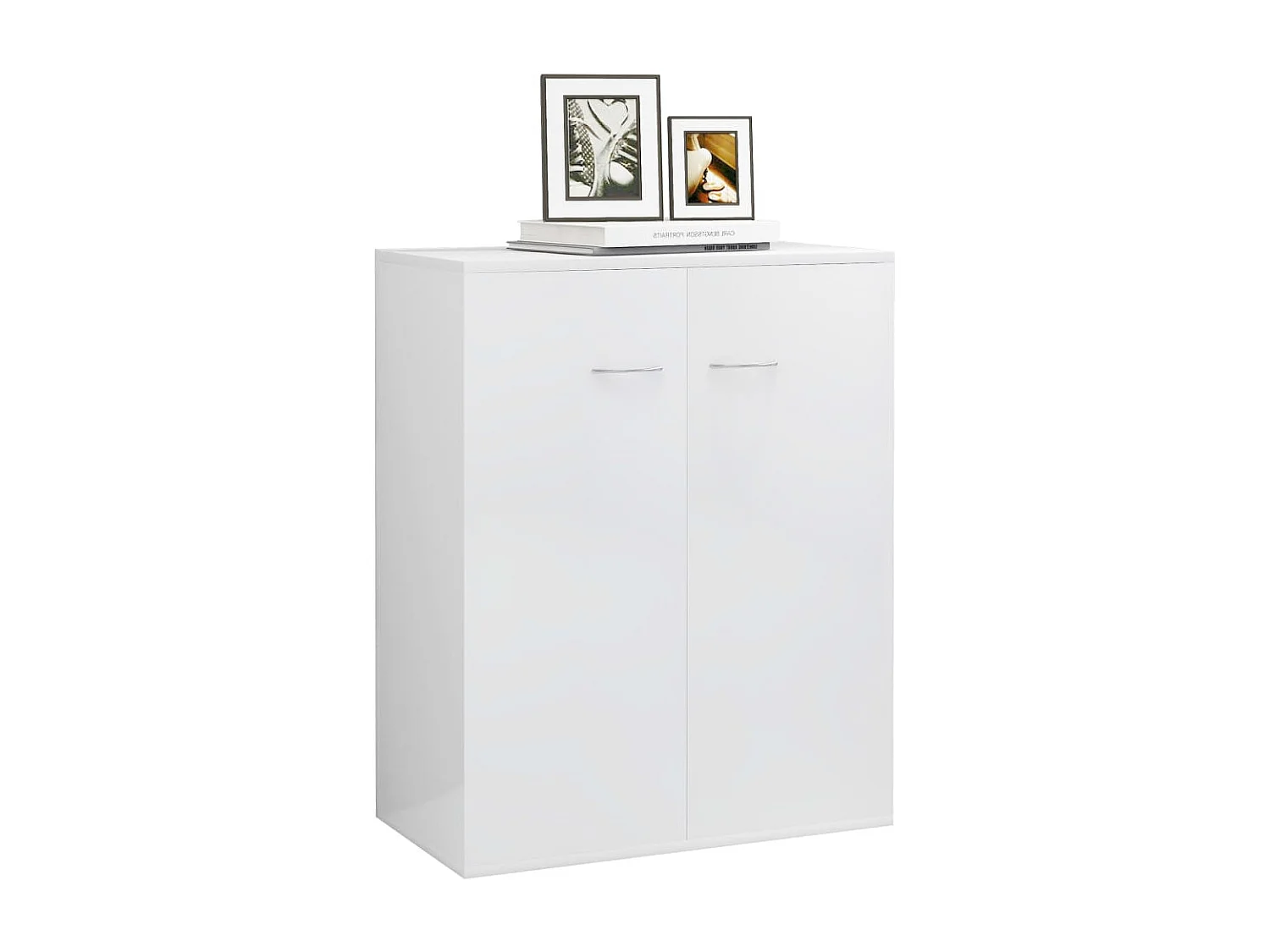 Aparador 60x30x75 cm contraplacado branco brilhante PT896396