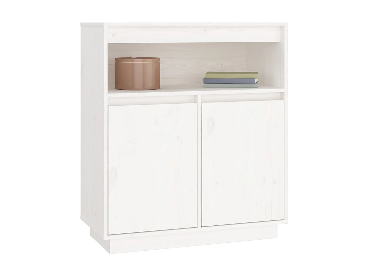 Buffet Blanc 70x34x80 cm Bois massif de pin EGER36888