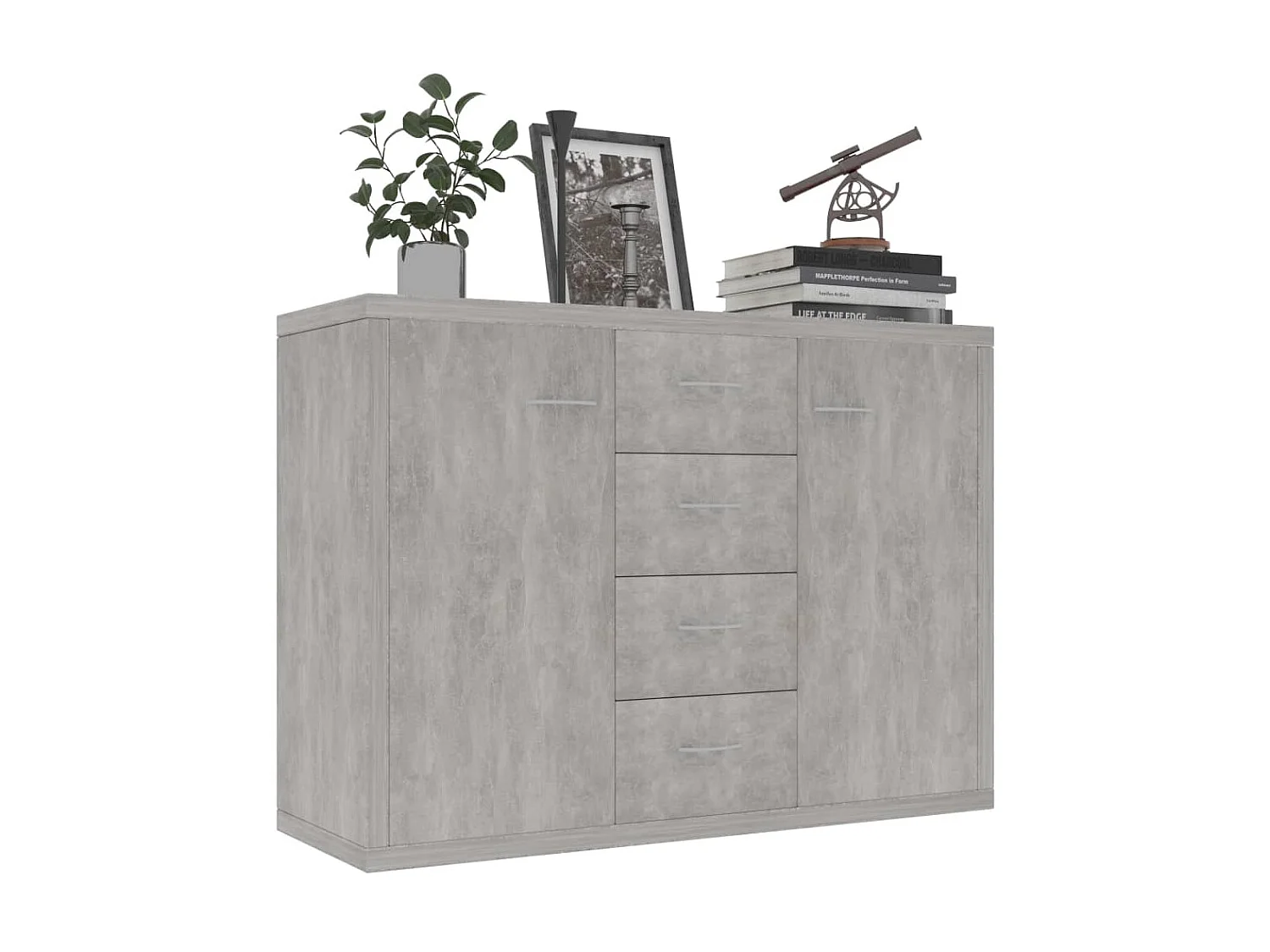 Aparador de madera contrachapada gris hormigón 60x30x70 cm ES11064