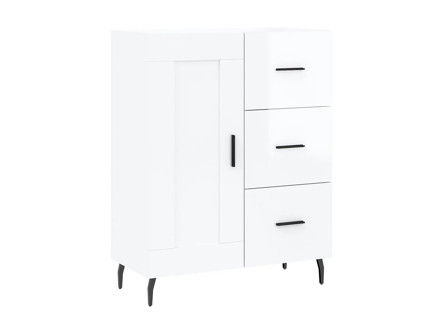 Buffet Blanc brillant 69,5x34x90 cm Bois d'ingénierie QWE89513