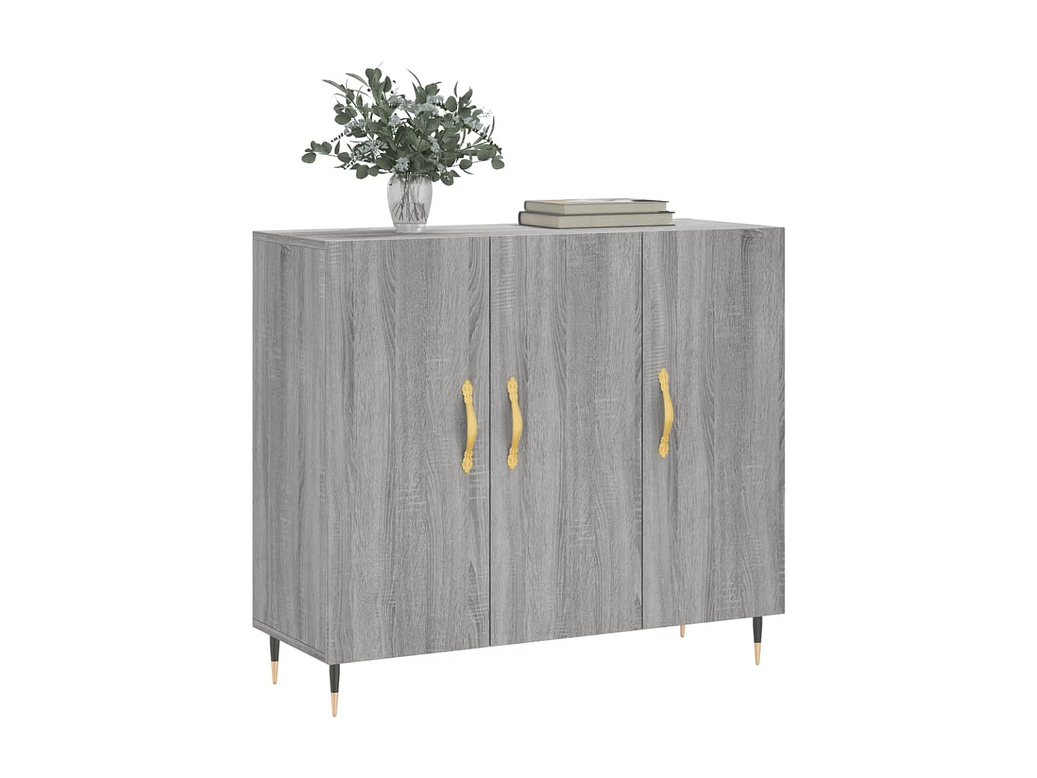 Buffet sonoma gris 90x34x80 cm bois d'ingénierie QWE98907