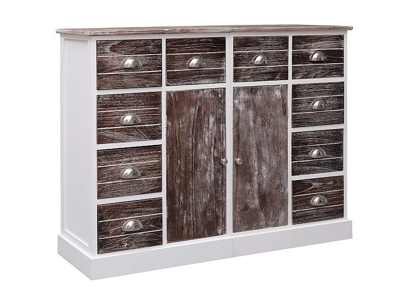 Buffet avec 10 tiroirs Marron 113x30x79 cm Bois EGER77487