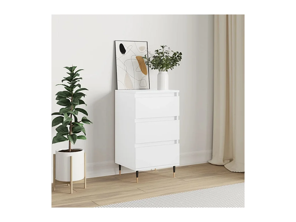 Buffet blanc 40x35x70 cm bois d’ingénierie QWE88743