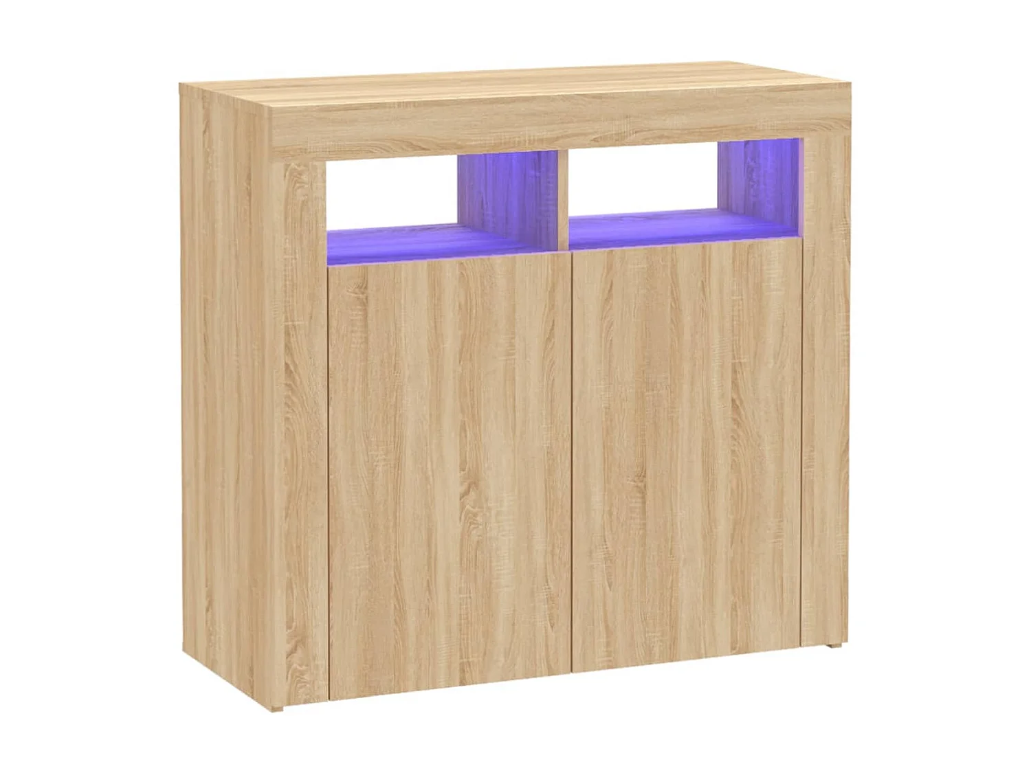 Buffet avec lumières LED chêne sonoma 80x35x75 cm EGER83983