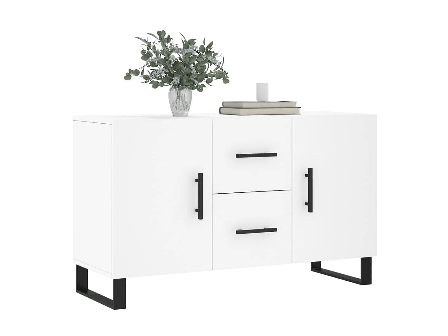 Buffet blanc 100x36x60 cm bois d'ingénierie QWE15317