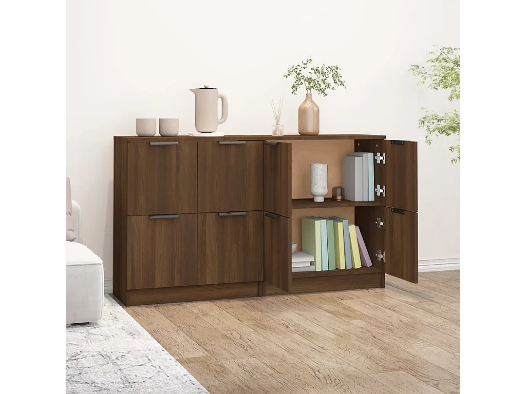 Buffets 2 pcs Chêne marron 60x30x70 cm Bois d'ingénierie EGER91246