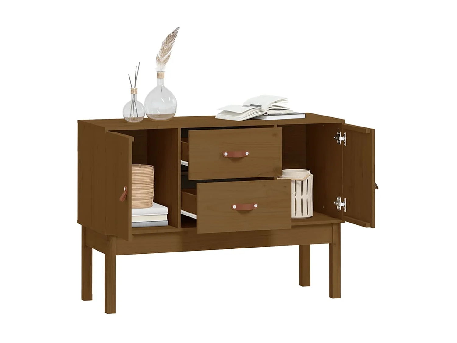 Buffet Marron miel 110x40x78 cm Bois massif de pin EGER25449