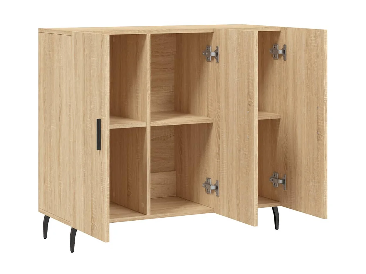 Buffet chêne sonoma 90x34x80 cm bois d'ingénierie QWE93724