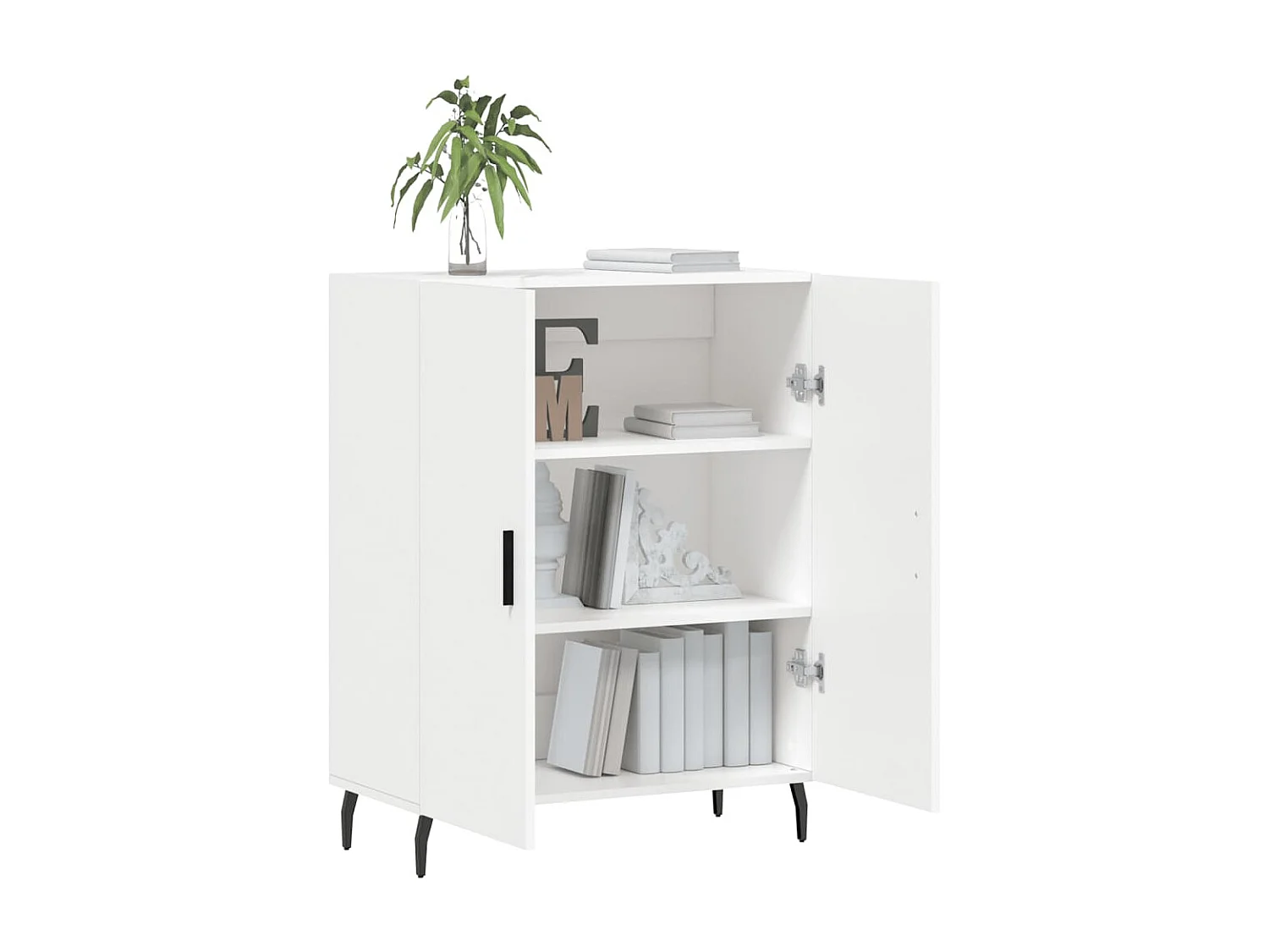 Buffet blanc 69,5x34x90 cm bois d'ingénierie QWE21130