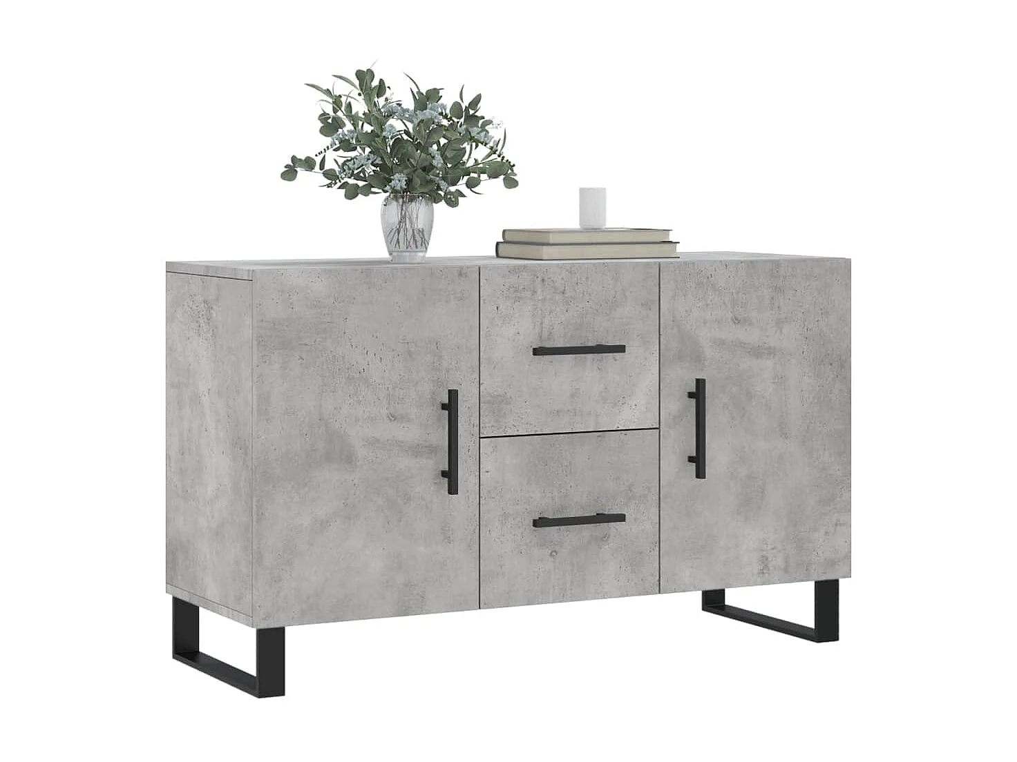 Buffet gris béton 100x36x60 cm bois d'ingénierie QWE36433