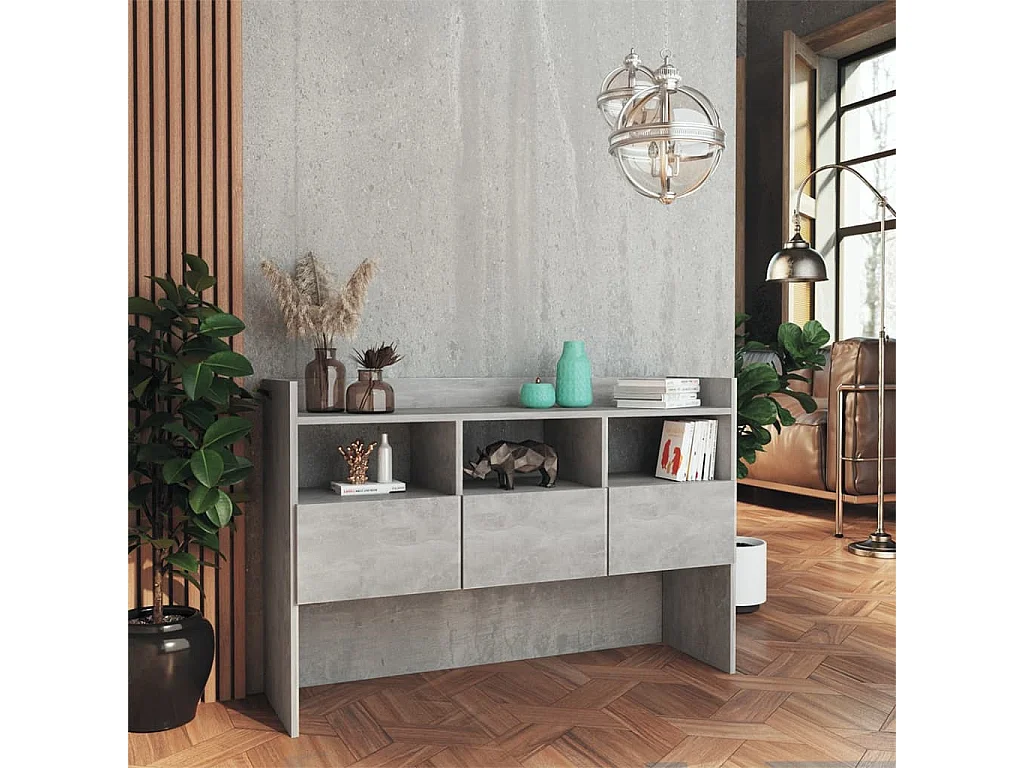 Buffet Gris béton 105x30x70 cm Aggloméré QWE48744