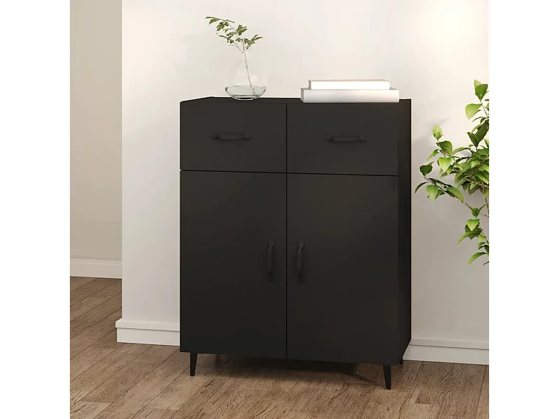 Dressoir 69,5x34x90 cm bewerkt hout zwart NL438248