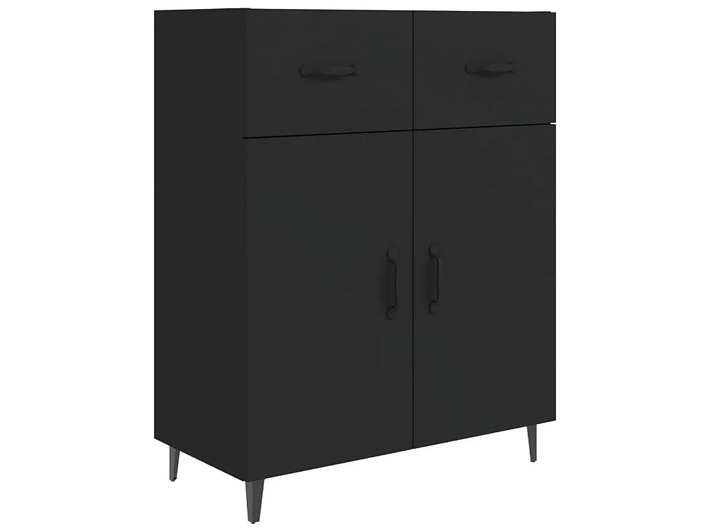Buffet noir 69,5x34x90 cm bois d'ingénierie EGER11929