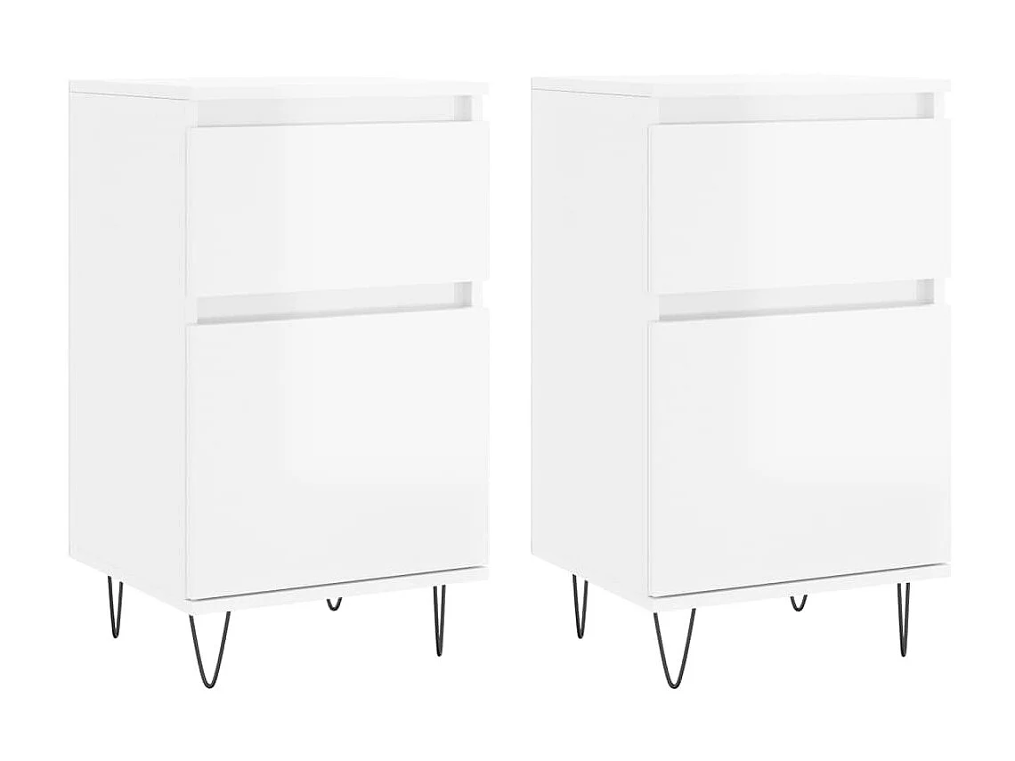 Aparadores 2 pcs 40x35x70 cm deriv. de madeira branco brilhante PT223856