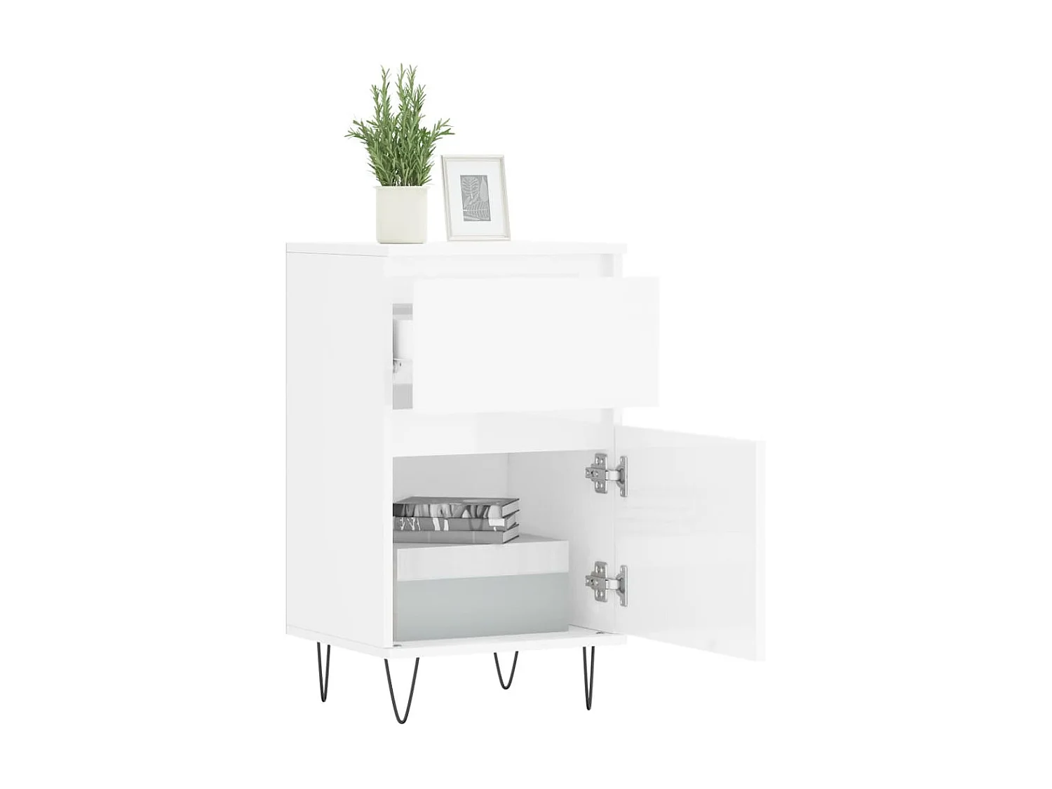 Aparadores 2 pcs 40x35x70 cm deriv. de madeira branco brilhante PT223856