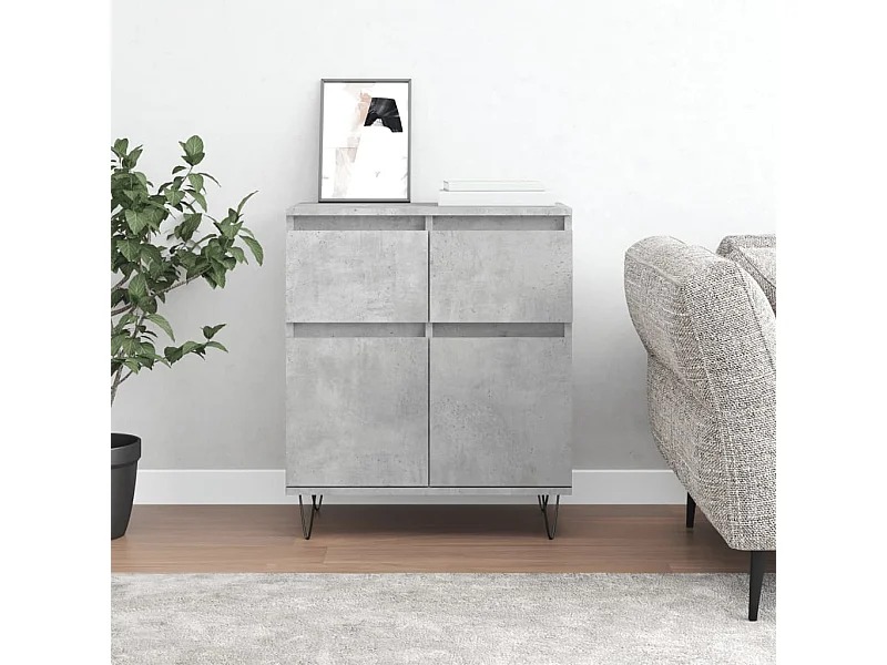 Dressoir 60x35x70 cm bewerkt hout betongrijs NL795360