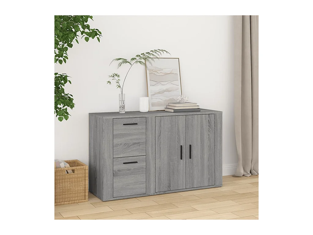 Buffet Sonoma gris 100x33x59,5 cm Bois d'ingénierie EGER75464