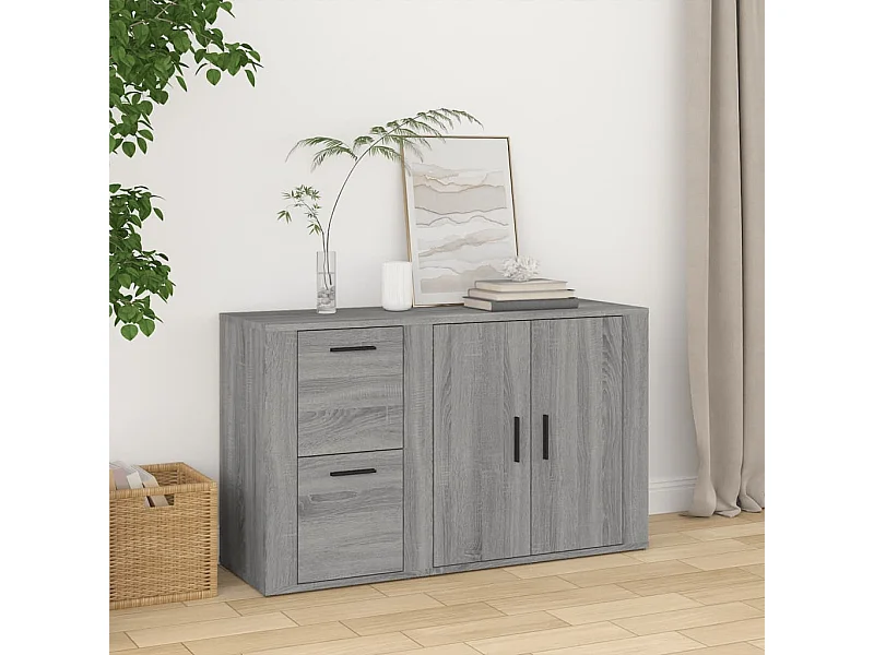 Buffet Sonoma gris 100x33x59,5 cm Bois d'ingénierie EGER75464