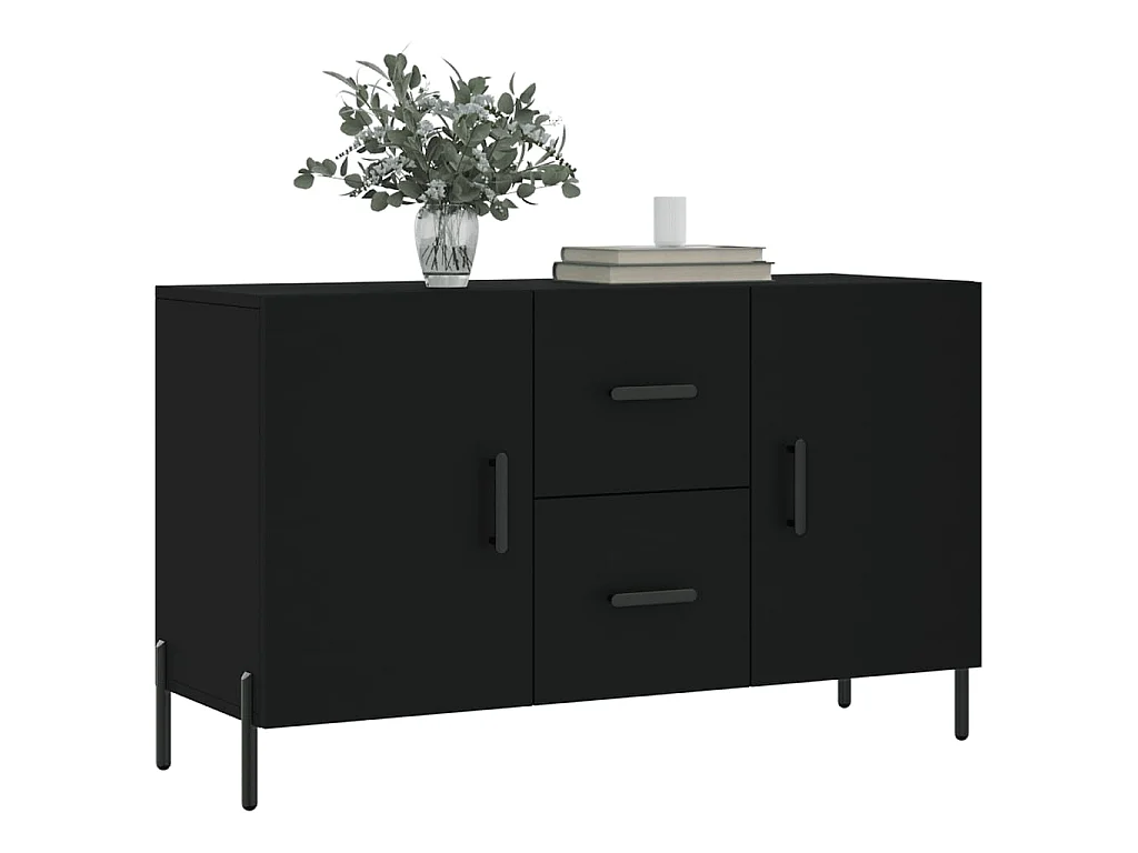 Aparador de madera de ingeniería negro 100x36x60 cm ES186478