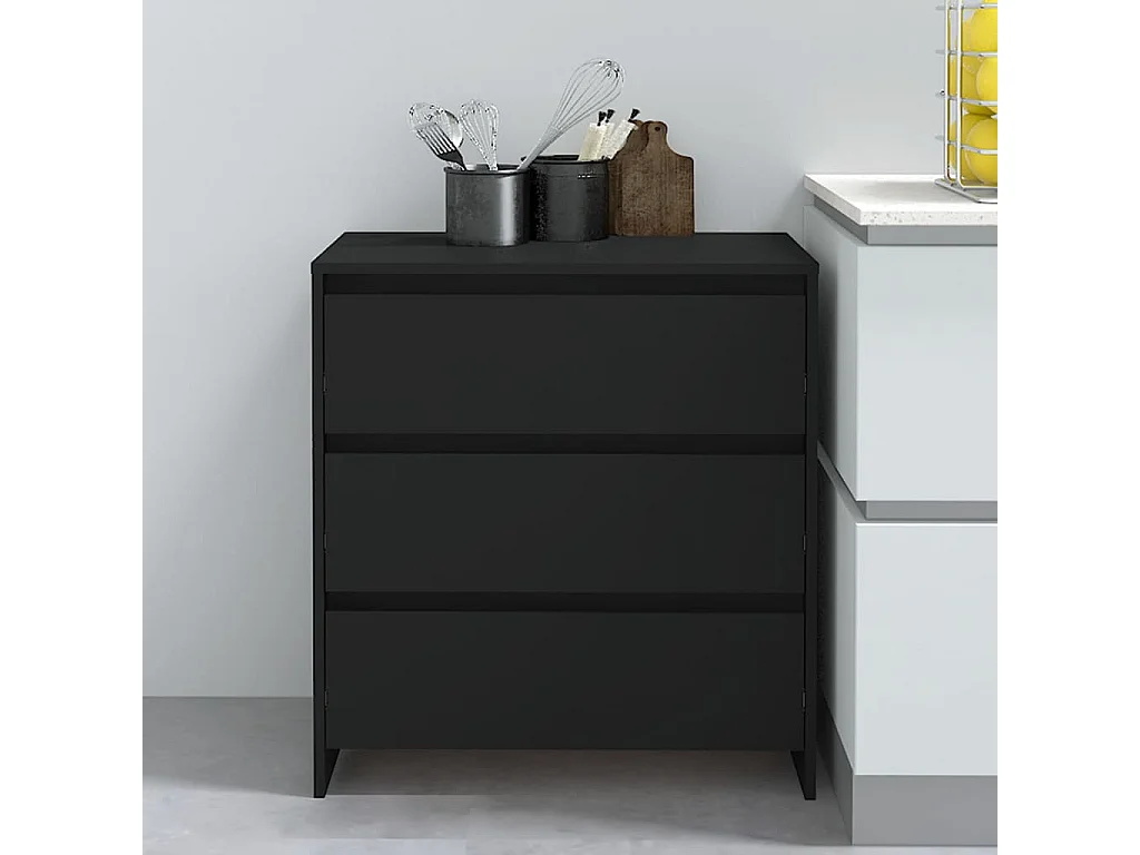 Buffet Noir 70x41x75 cm Aggloméré EGER41131