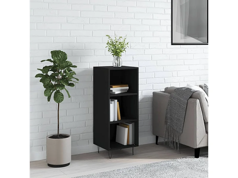 Aparador de madera de ingeniería negro 34,5x32,5x90 cm ES51701