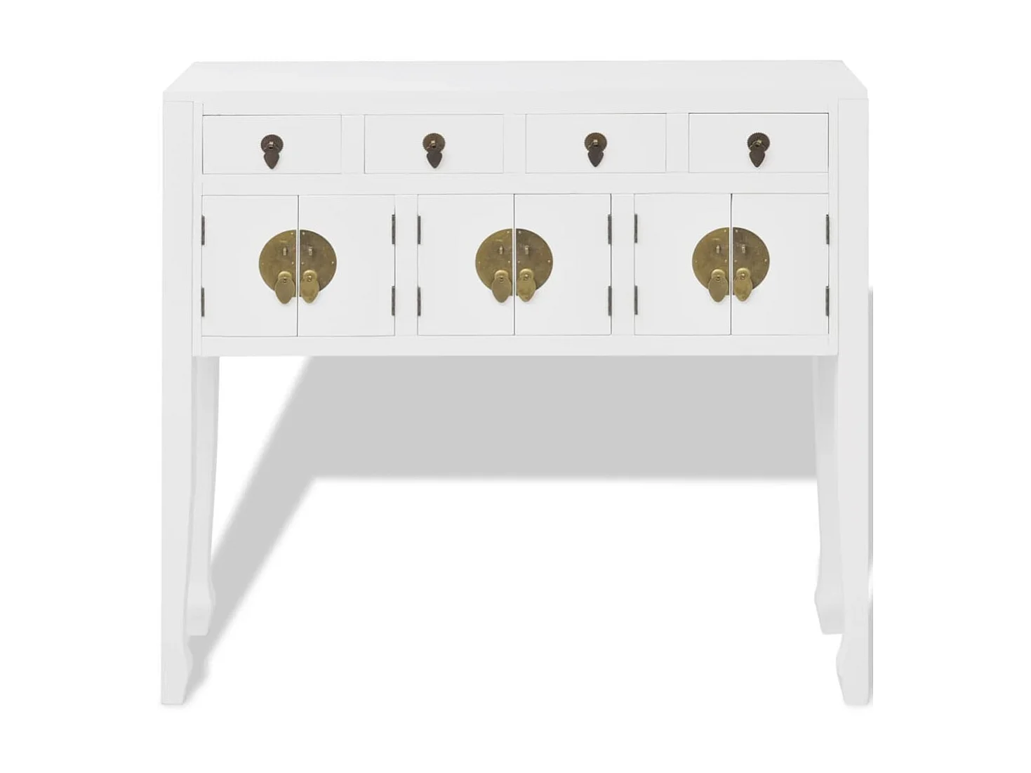 Buffet en style chinois en bois massif Blanc EGER73367
