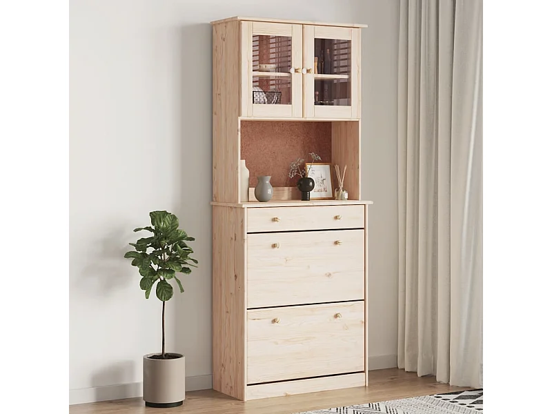 Highboard,Kommode ALTA 77x35x188 cm Massivholz Kiefer -gkd16136