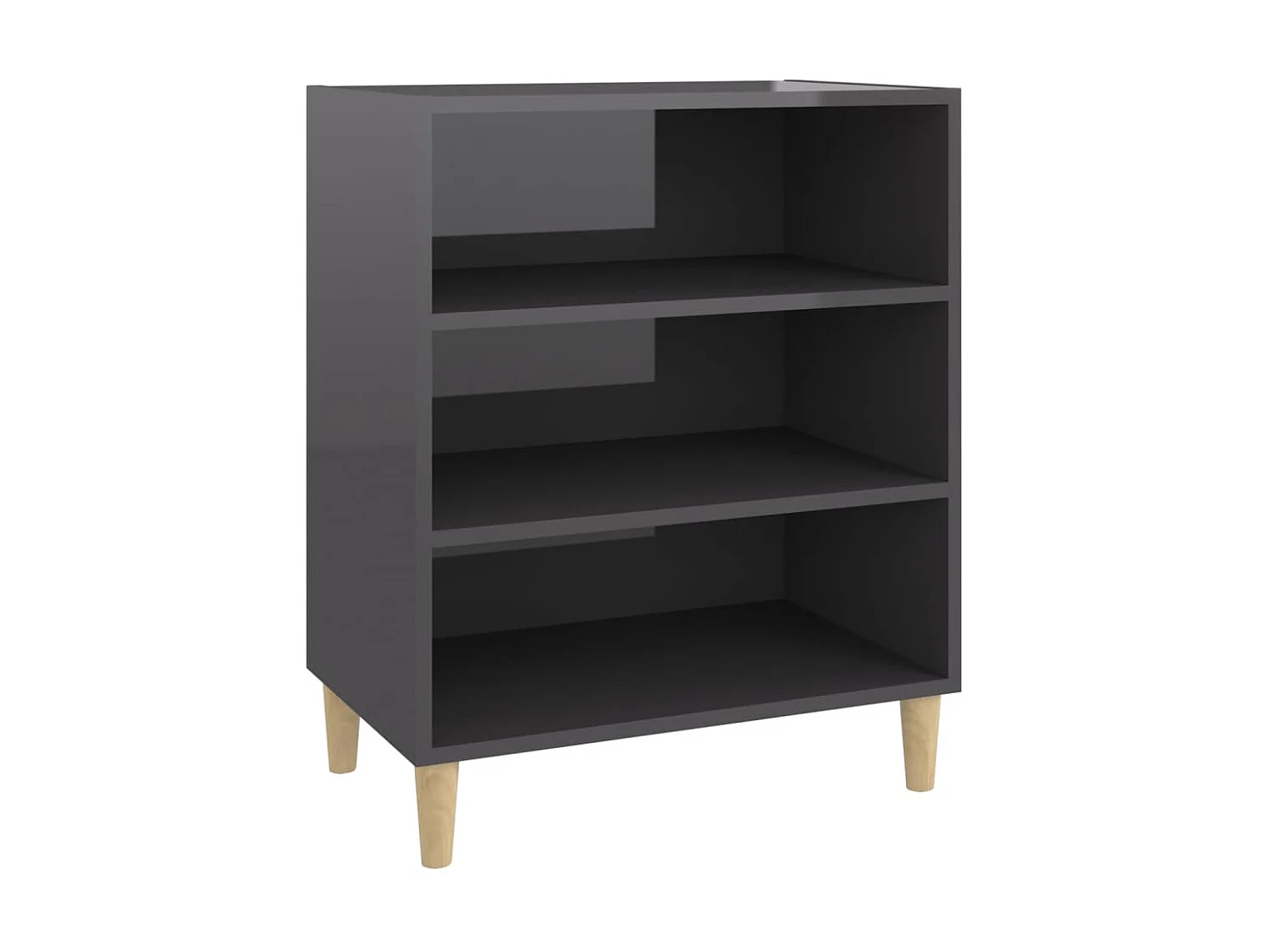 Buffet Gris brillant 57x35x70 cm Aggloméré EGER88558