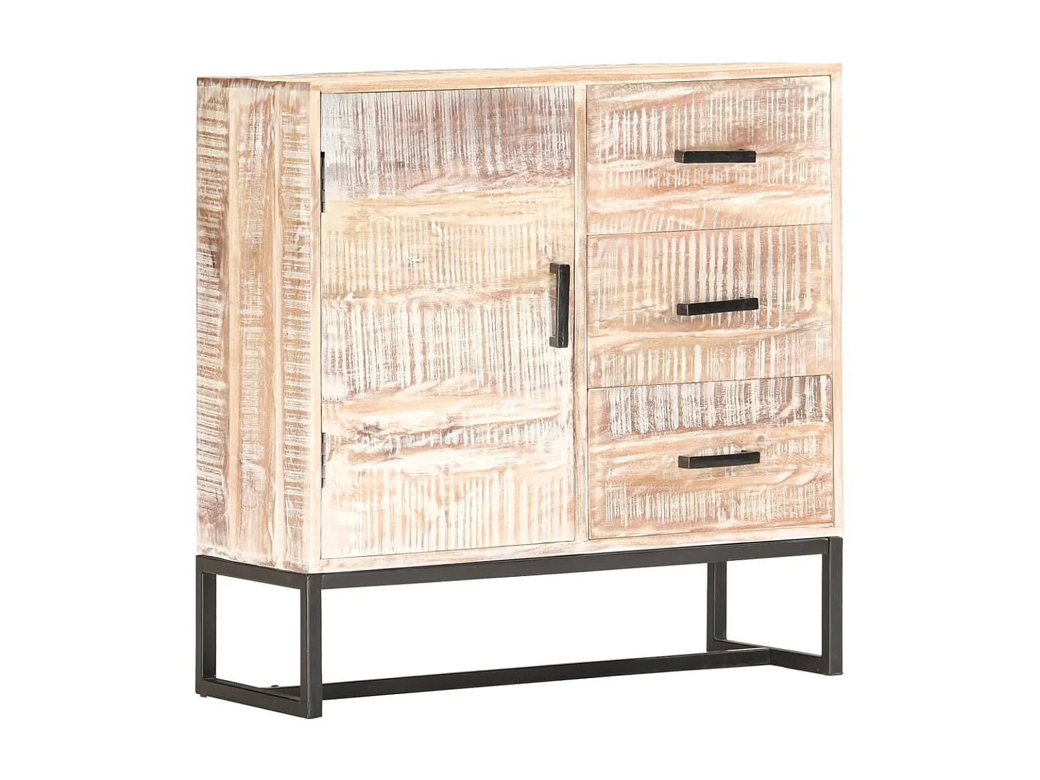 Buffet Blanc 73x30x75 cm Bois d'acacia massif EGER26000