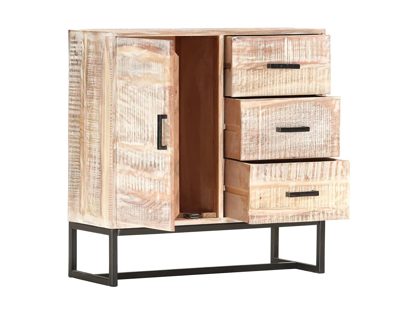 Buffet Blanc 73x30x75 cm Bois d'acacia massif EGER26000