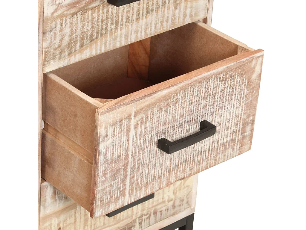 Buffet Blanc 73x30x75 cm Bois d'acacia massif EGER26000
