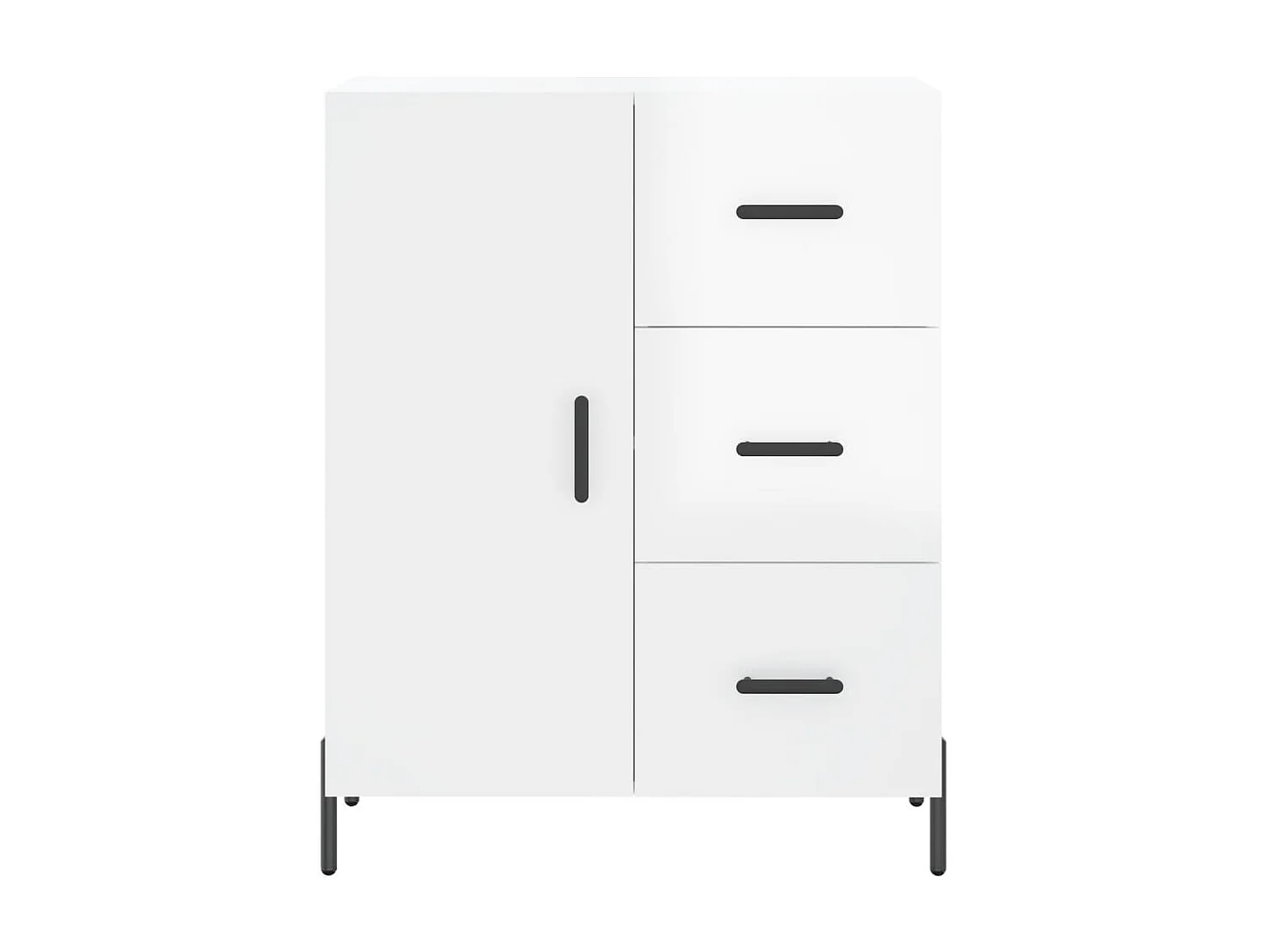 Buffet Blanc brillant 69,5x34x90 cm Bois d'ingénierie QWE80221