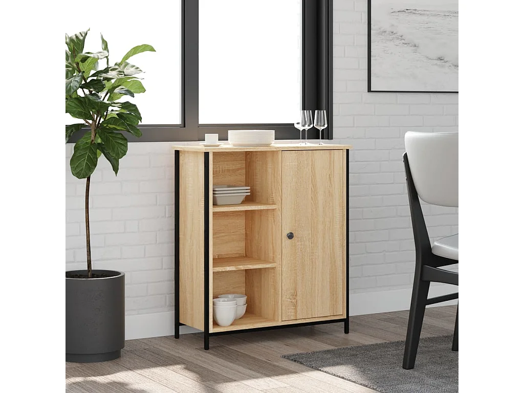 Buffet chêne sonoma 70x30x80 cm bois d'ingénierie QWE47303