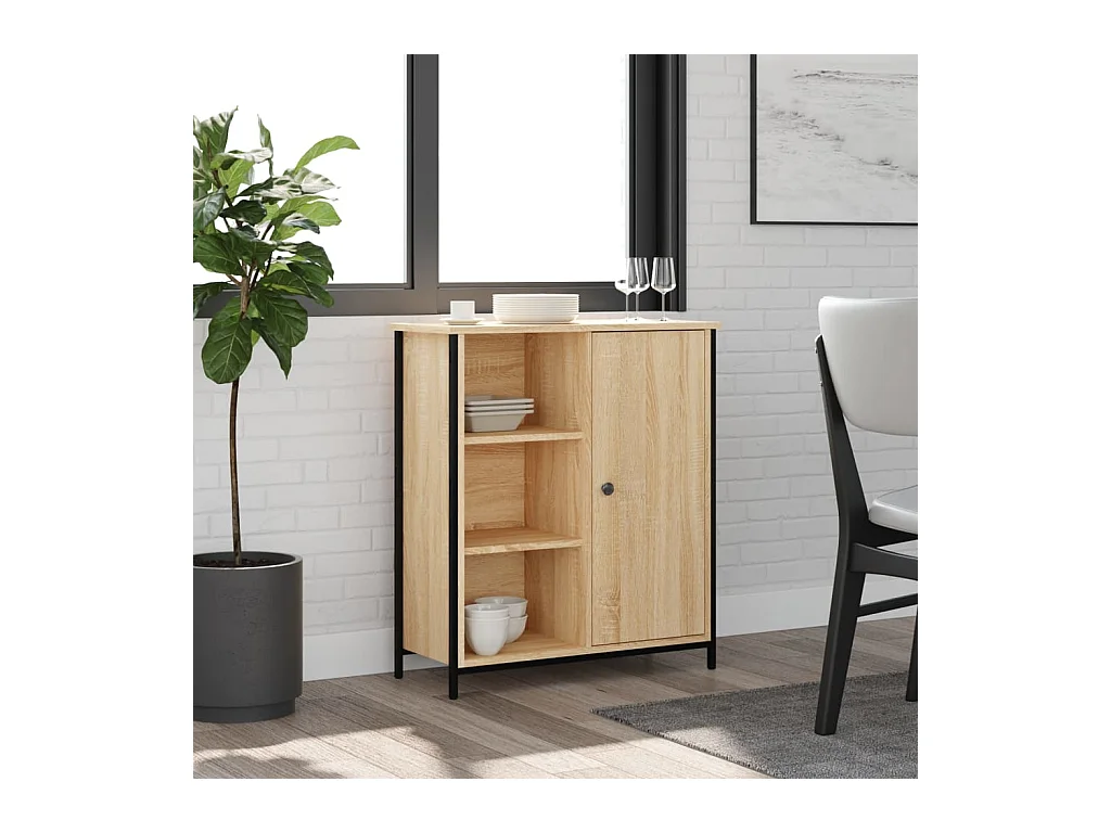 Buffet chêne sonoma 70x30x80 cm bois d'ingénierie QWE47303