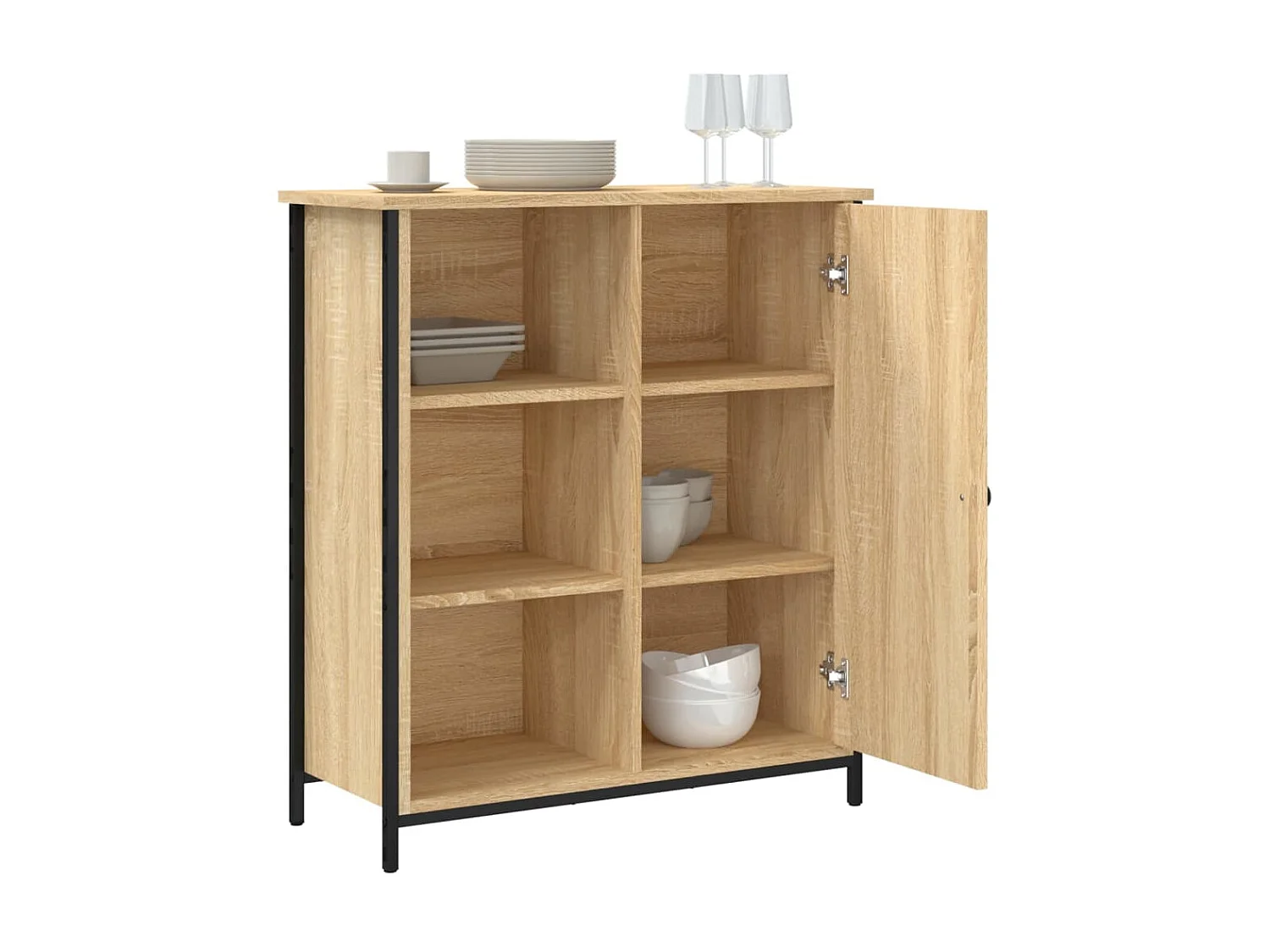 Buffet chêne sonoma 70x30x80 cm bois d'ingénierie QWE47303