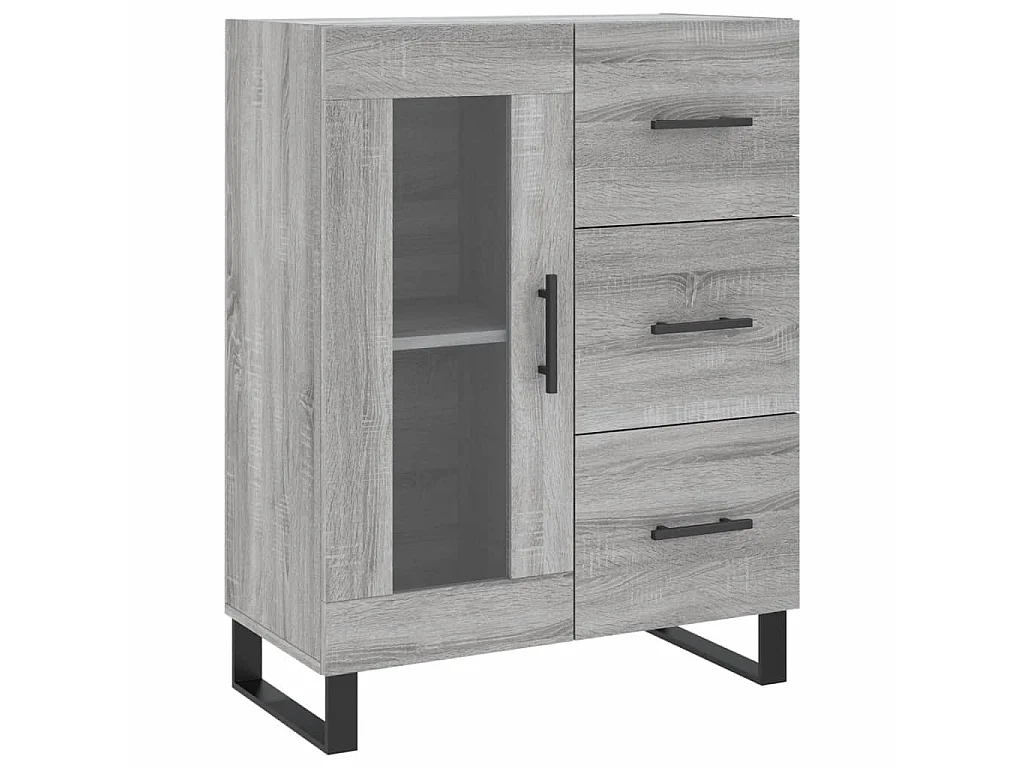 Dressoir 69,5x34x90 cm bewerkt hout grijs sonoma eikenkleurig NL772369