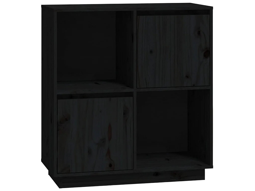 Buffet Noir 74x35x80 cm Bois massif de pin EGER74010