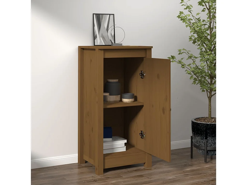 Dressoir 40x35x80 cm massief grenenhout honingbruin NL523824