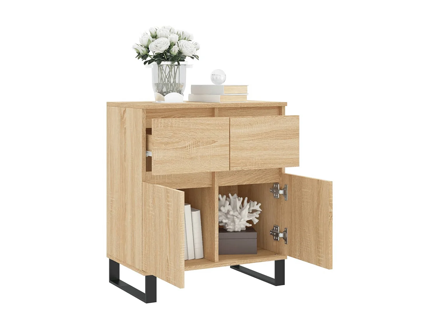 Buffet Chêne sonoma 60x35x70 cm Bois d'ingénierie QWE71098