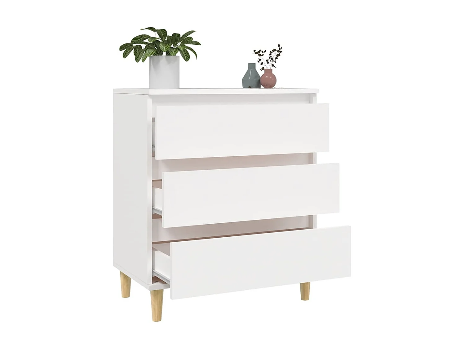 Dressoir 60x35x70 cm bewerkt hout wit NL972052