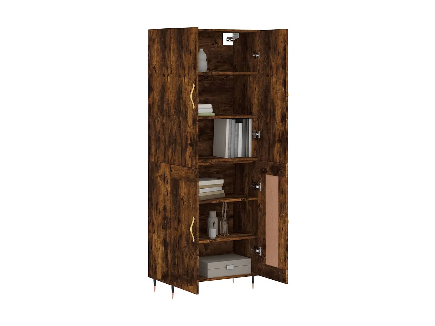 Buffet haut Chêne fumé 69,5x34x180 cm Bois d'ingénierie QWE92747