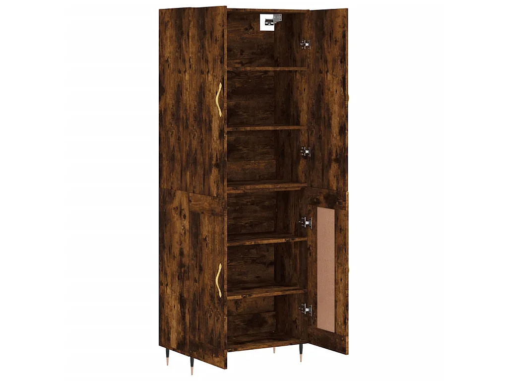 Buffet haut Chêne fumé 69,5x34x180 cm Bois d'ingénierie QWE92747