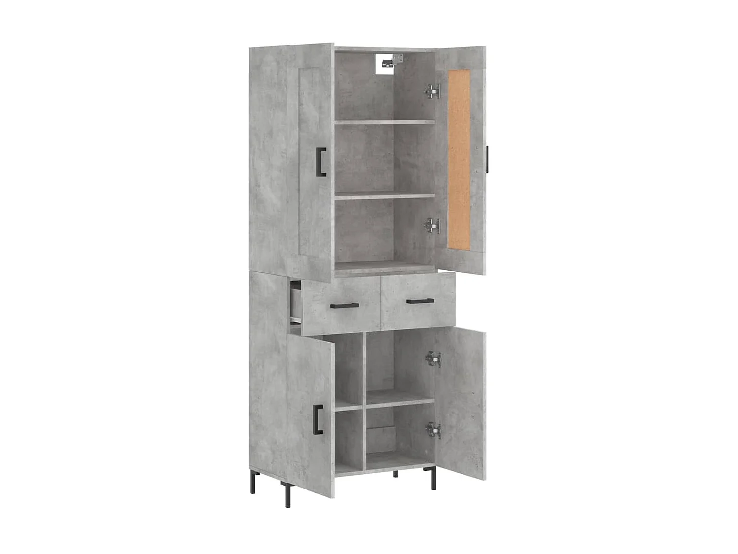 Highboard,Kommode Betongrau 69,5x34x180 cm Holzwerkstoff -gkd665850