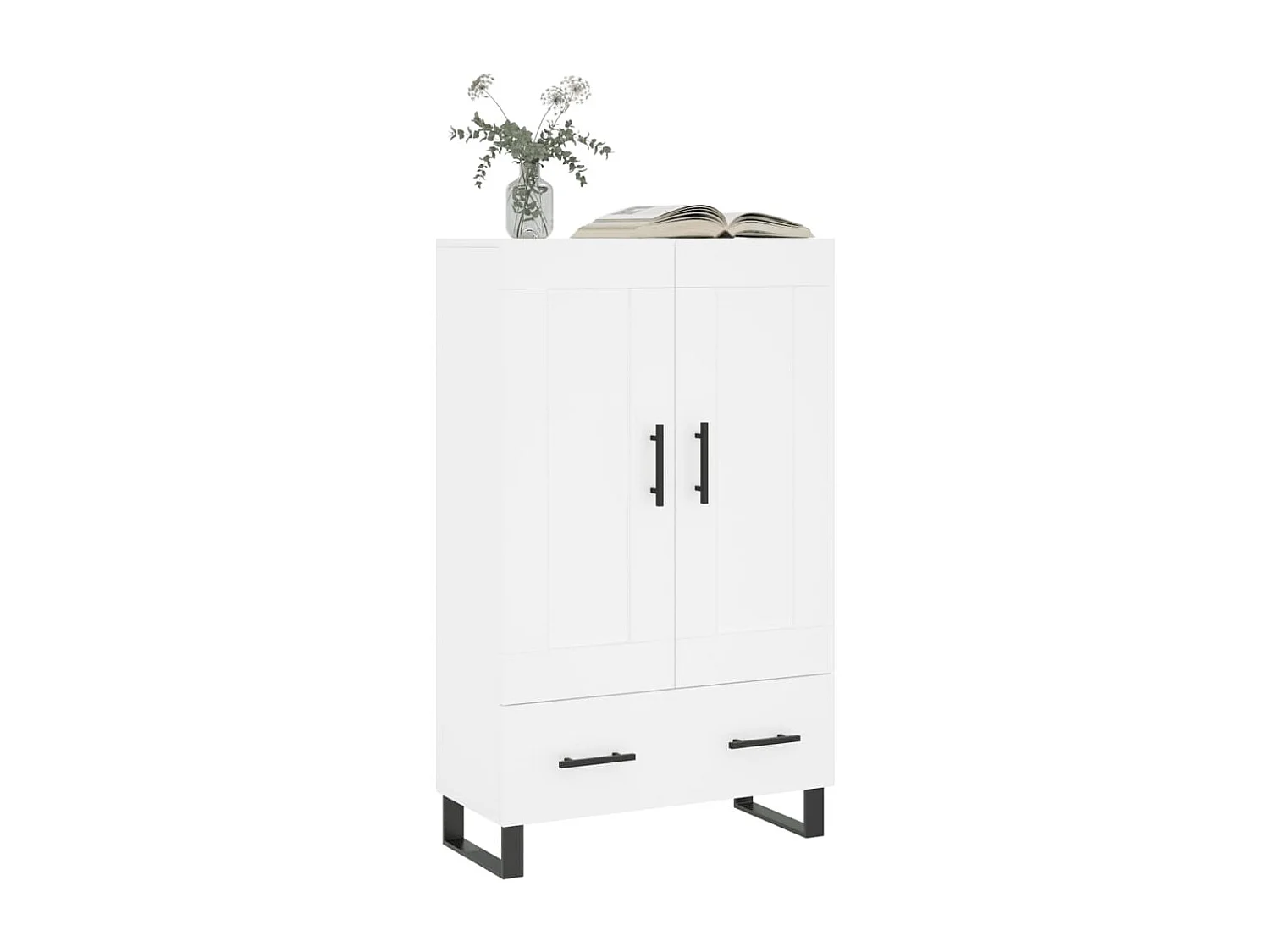 Highboard,Kommode Weiß 69,5x31x115 cm Holzwerkstoff -gkd851956