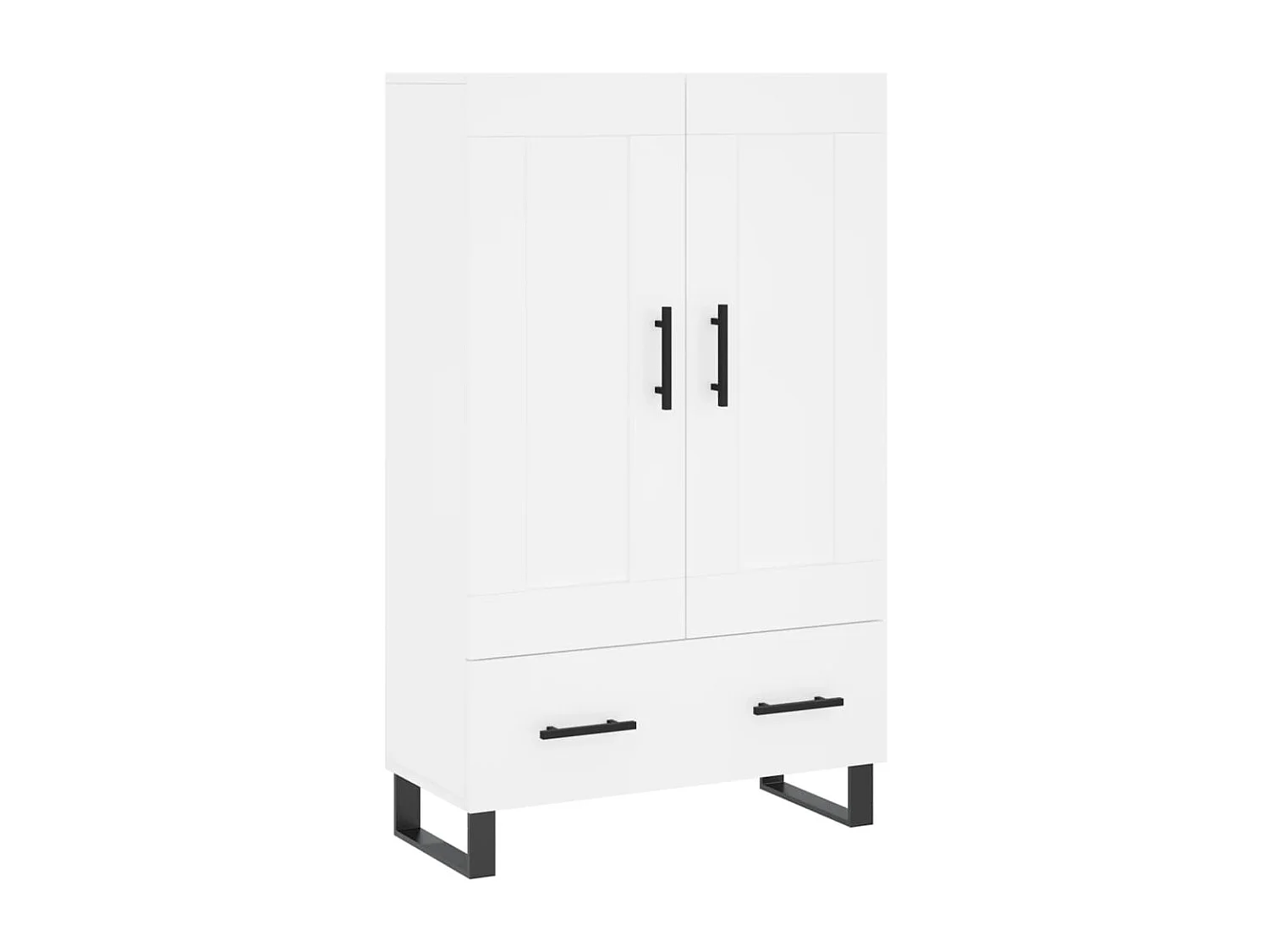 Buffet haut blanc 69,5x31x115 cm bois d'ingénierie QWE95409